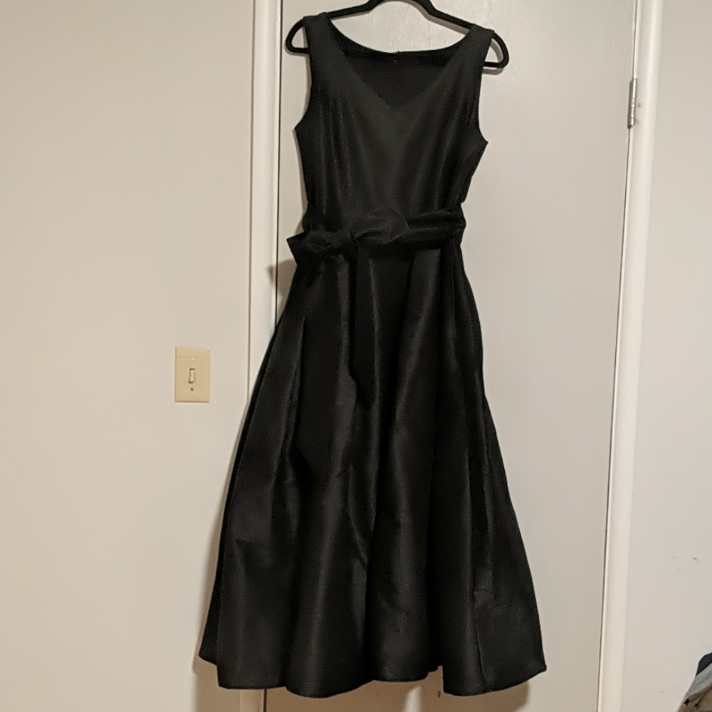 Black Dupioni Silk Formal Gown